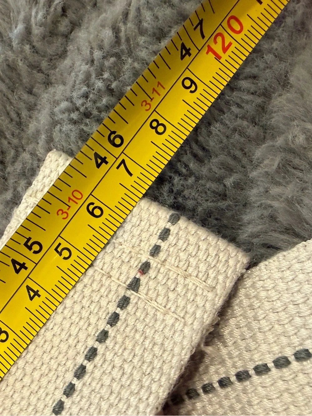 Canvas D-Ring Belt - Cream with Black Stitching
